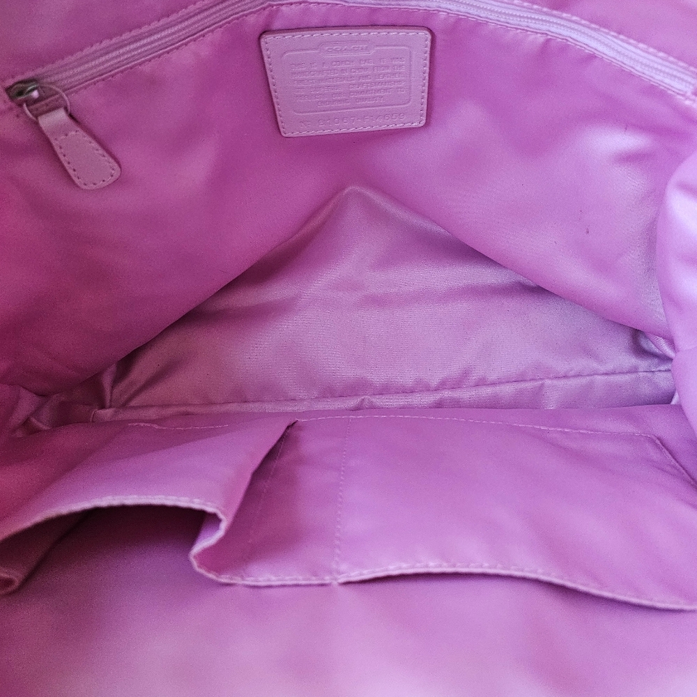 Vintage Coach Signature Leah Shoulder/Tote Bag (Pink) - Picture 15 of 16